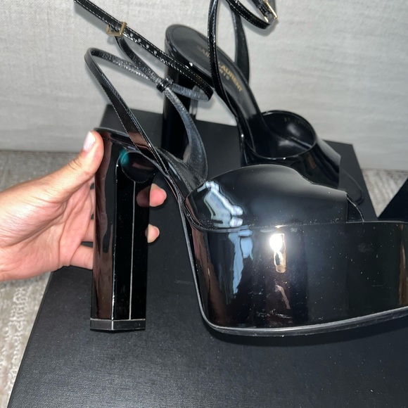 Saint Laurent black patent platform size 7. Worn once for an hour. - Picture 5 of 8